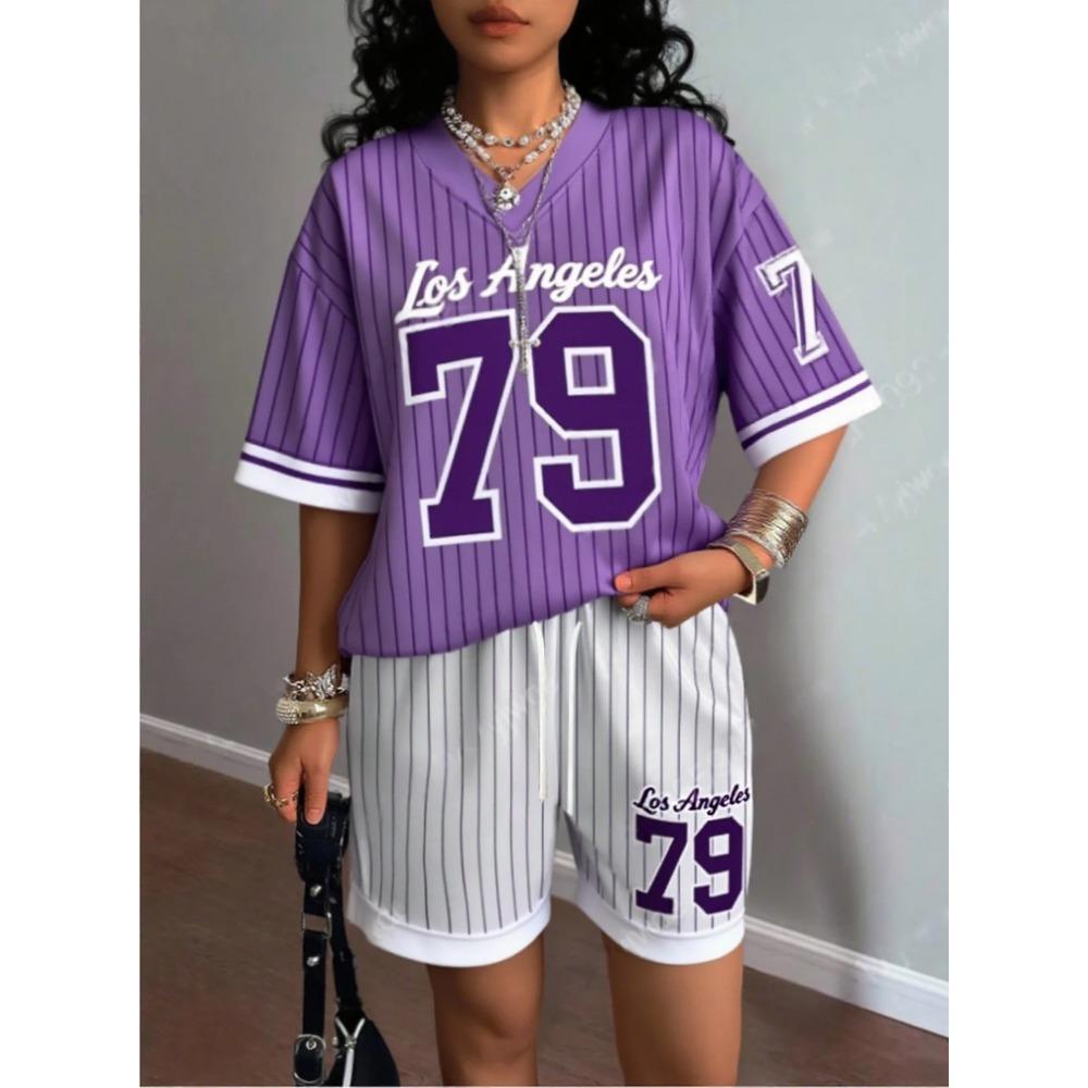 Europe And The United States Women Casual Suit Women's T-Shirt + Shorts Women Tracksuit 2 Pieces Set Women Clothing