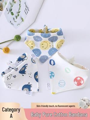 Waterproof Pure Cotton Baby Triangle Bibs for Boys & Girls, Newborn Toddler Scarves
