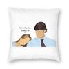 Pam To My Jim Blue Pillowcase Polyester Linen Velvet Creative Zip Decorative Pillow Case Bed Cushion Cover Wholesale