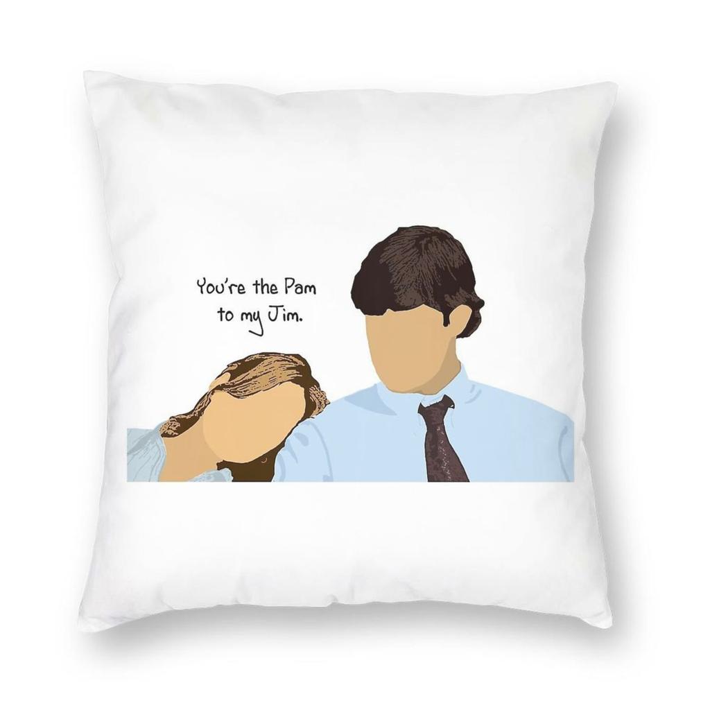Pam To My Jim Blue Pillowcase Polyester Linen Velvet Creative Zip Decorative Pillow Case Bed Cushion Cover Wholesale