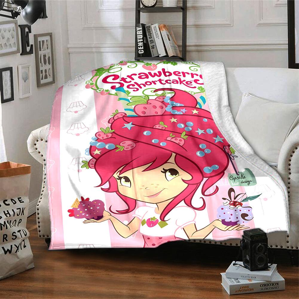 1pc Princess Strawberry13 Blanket, Gift, for Men and Women, Soft Blanket, Good for Sofa Bed Couch Travel, Lightweight Flannel Blanket