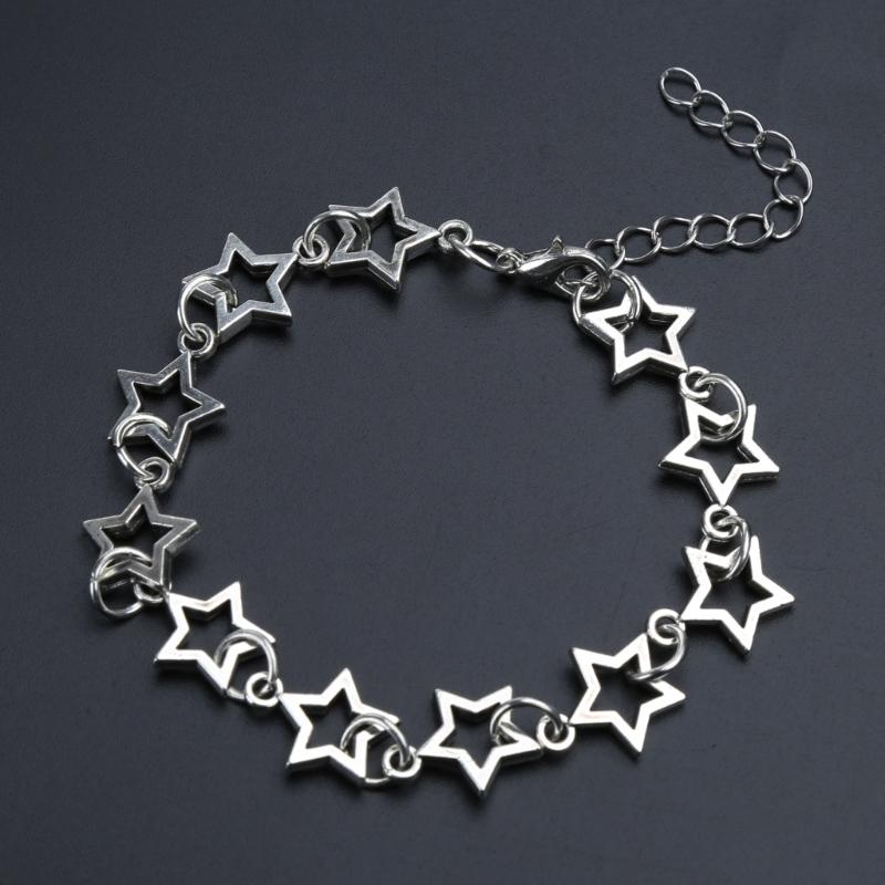 Star Chain Y2k Cool Girl Alloy Material Hollow Five-pointed Star Stacked Bracelet Couple Ins Niche Pentagram Bracelet