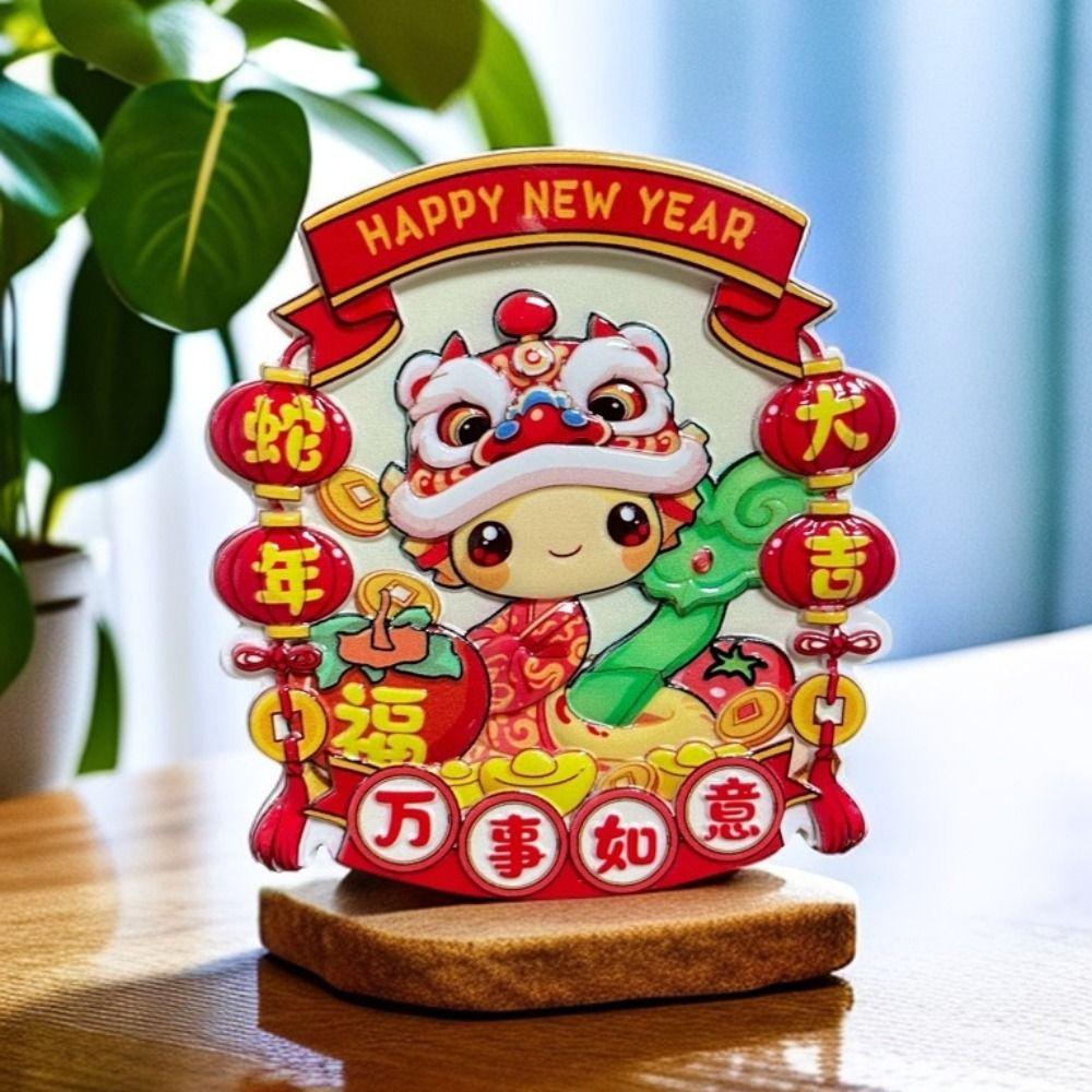 1/4pcs Cute Snake Year Refrigerator Sticker Resin Magnetic Sticker Fridge Magnets  Photo Wall