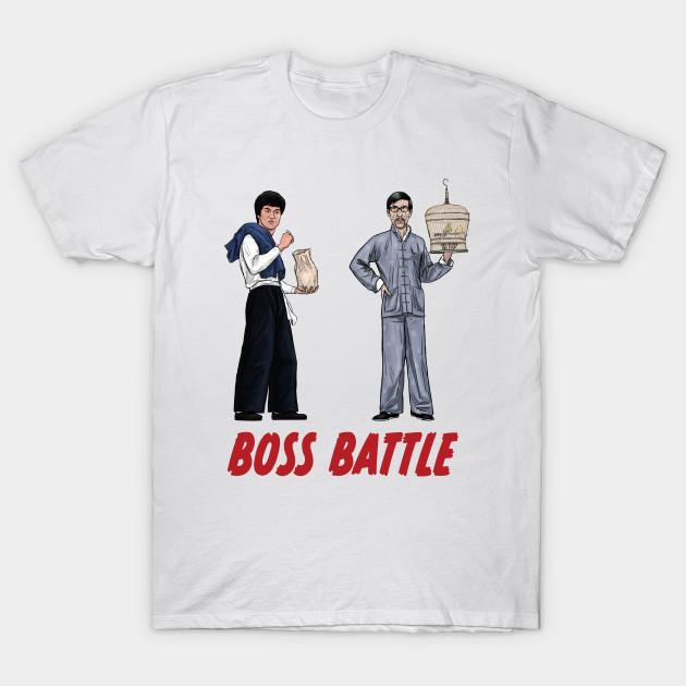 

Men Black Print T-shirt Boss Battle No-Cut Transfer Paper Print Cotton Tshirt L білий