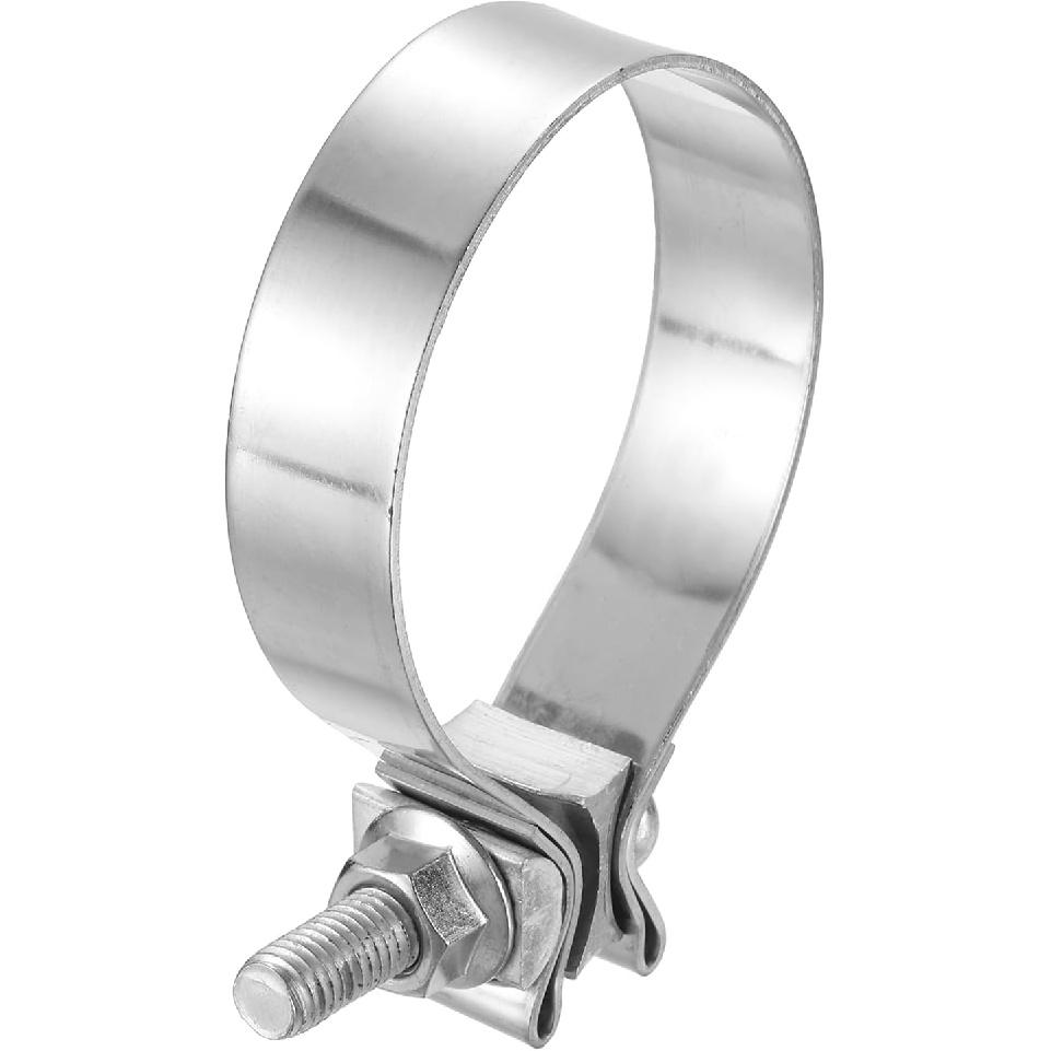 HARFINGTON 410 Stainless Steel Exhaust Clamp 2.48" Butt Joint Narrow Band Muffler Seal Exhaust Narrow Lap Butt Clamps for Pipes Muffler Converters