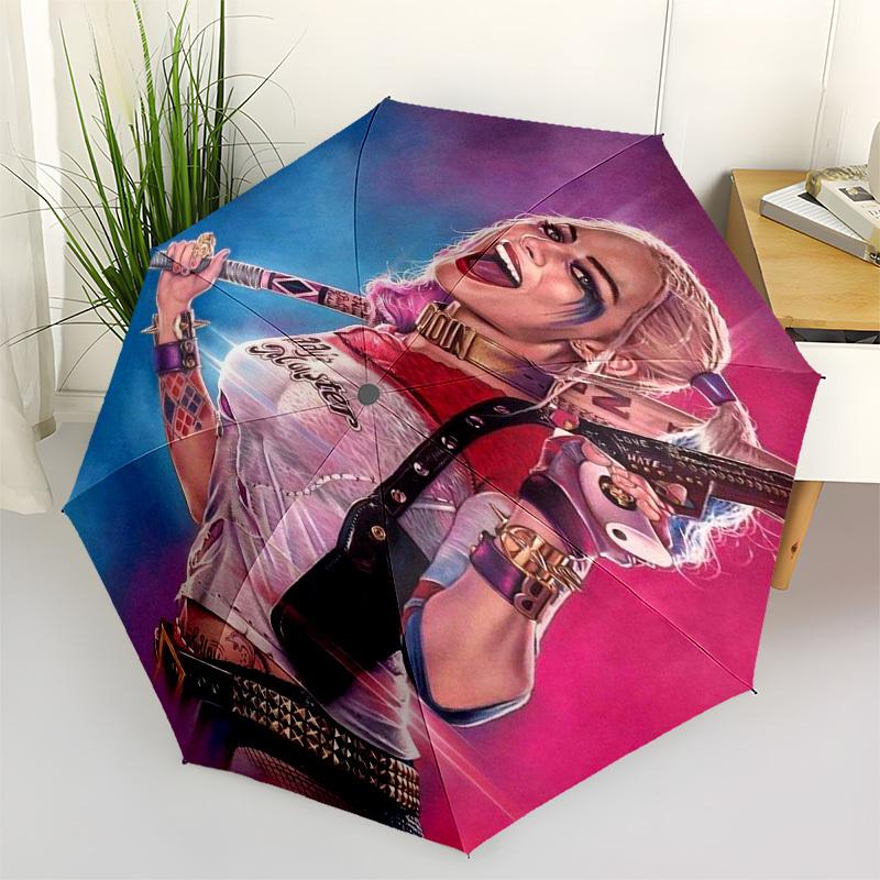 

1pc Harley Quinn Artwork Umbrella with Plastic Handle,Cartoon Pattern,Suitable for All Seasons Multi-functional Umbrella380