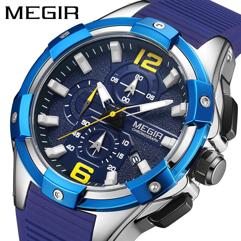 Men'S Watch, Large Dial Multifunctional Calendar Waterproof Silicone Sports Watch 2161
