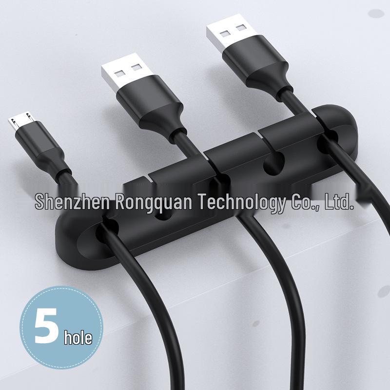 Self-Adhesive Silicone Cable Organizer and Desktop Wire Management Holder