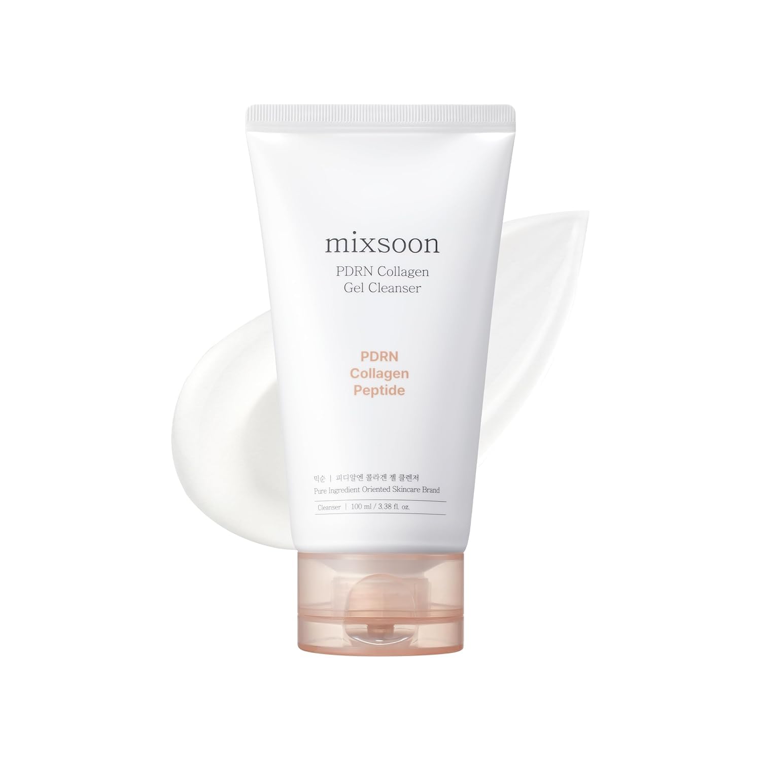 Mixsoon PDRN Collagen Gel Cleanser 100ml - Facial Cleanser, Gel Cleanser, Hypoallergenic, Mildly Acidic, Moisturizing, Sensitive Skin, Korean