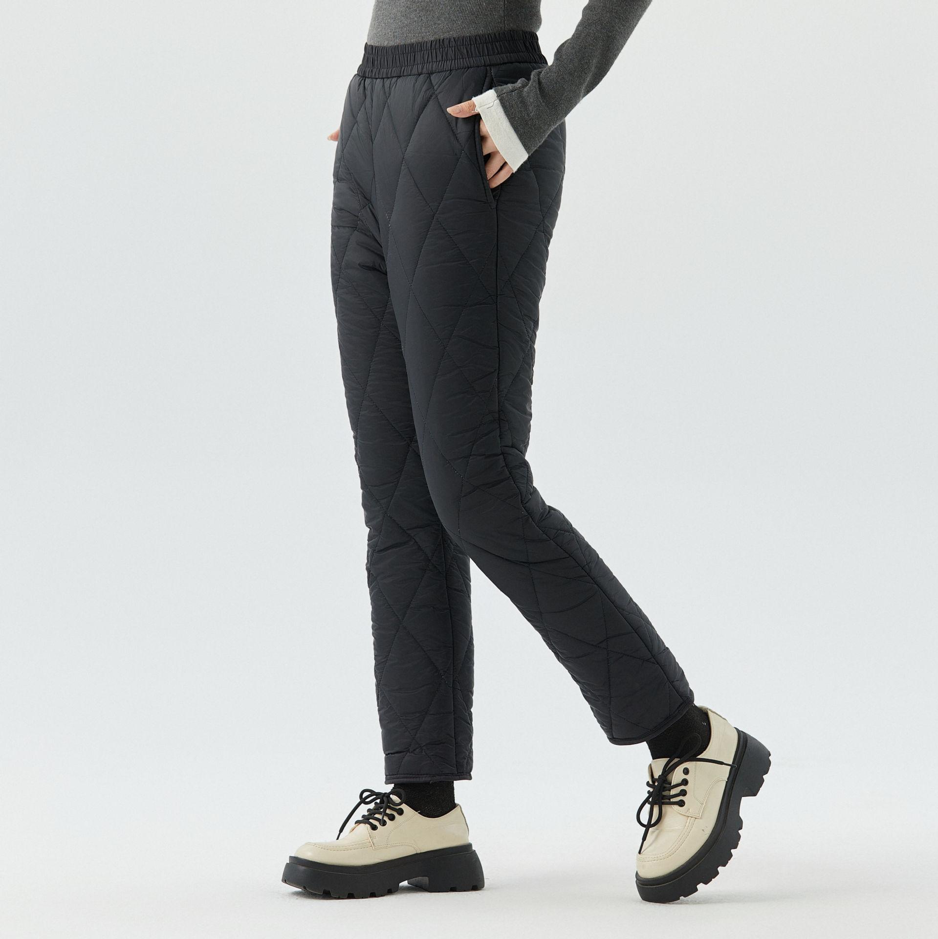 

Женские утепленные брюки из толстого флиса со средней посадкой, большого размера, свободные, теплые, из хлопка M чёрный