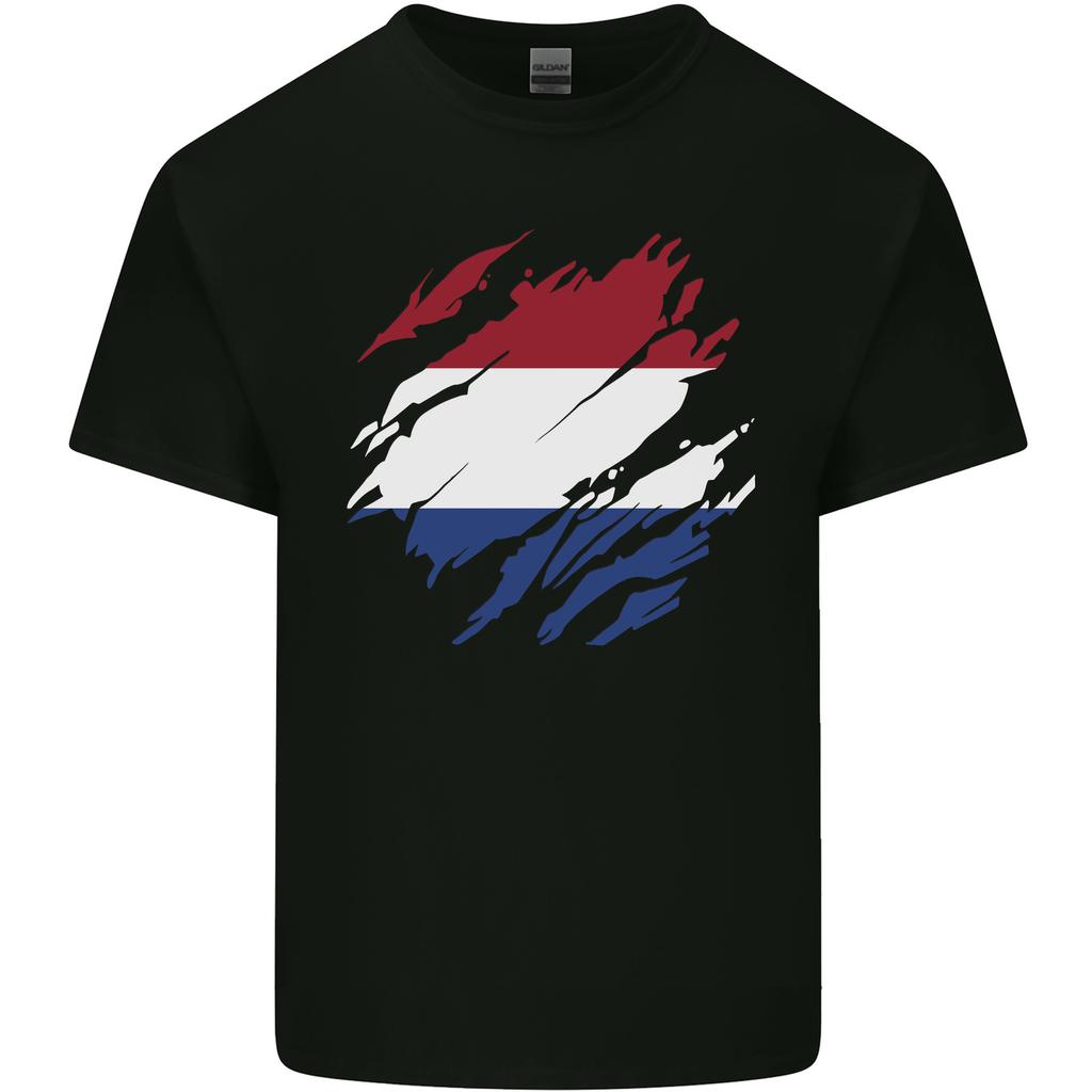 Torn Netherlands Flag Holland Dutch Day Football Unisexs Light Cotton TShirt