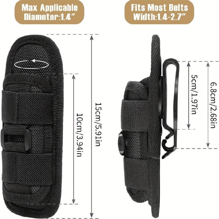 Multifunctional Rotating Clip Holsters Nylon Design Hiking Accessory Pouch Suitable for Camping Tool Emergency Use