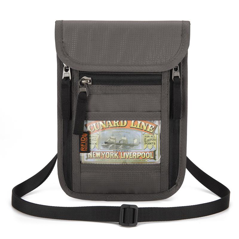 Travel Passport Bag with Anti-scan Feature, Neck-attached Identification Case, Portable Storage Card Holder