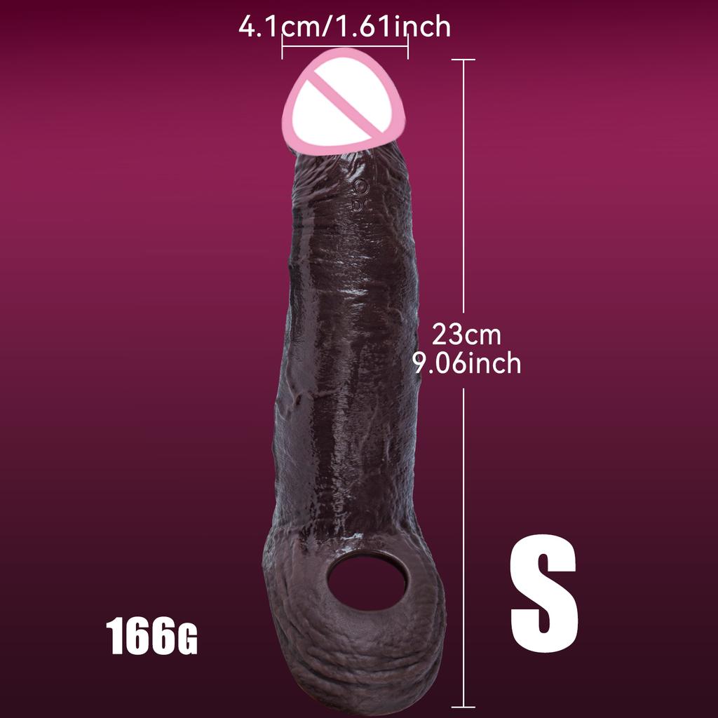 Penis Extender Sex Toys Cock Sleeve Men Adult Sexy Realistic Silicone Delay Ejaculation Enlargement Reusable Condom Training