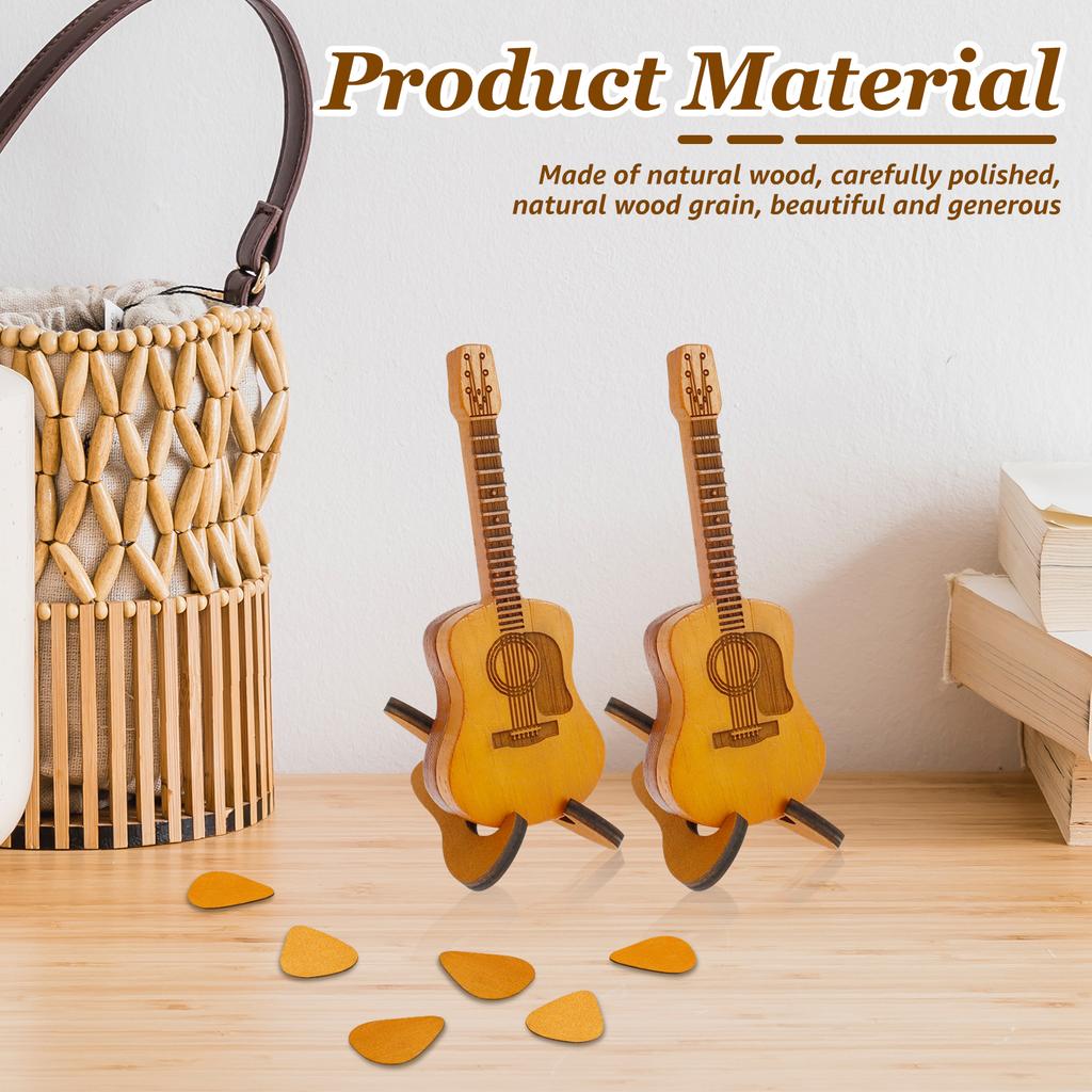 Guitar Pick Case Wood Guitar Picks Holder with Stand Easy to Use Guitar Pick Storage Box Easy to Carry Guitar Pick Storage Box