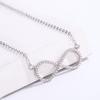Elegant Sterling Silver Pink Infinity Necklace with European & American Style