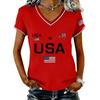 Womens Long Sleeve Tops Long Sleeve Shirts for Women Long Sleeve T Shirt Women Long Sleeve Tops for Women USA Print V Neck Casual