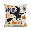 Halloween Decorative Cushion Cover Pumpkin Bat Wizard Ghost Pillowcase Suitable for Home Living Room Sofa Room Decoration