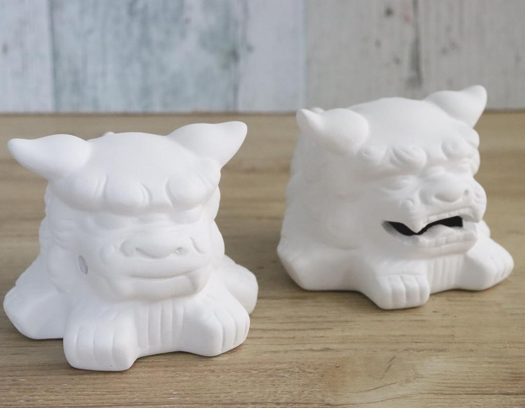 Unglazed Ceramic Painting Kit Shisa C Set 1 6cm In Ceramic Painting Educational Lucky DIY (Crafting Experience) - (A-Un) - Set, Length, Pair,