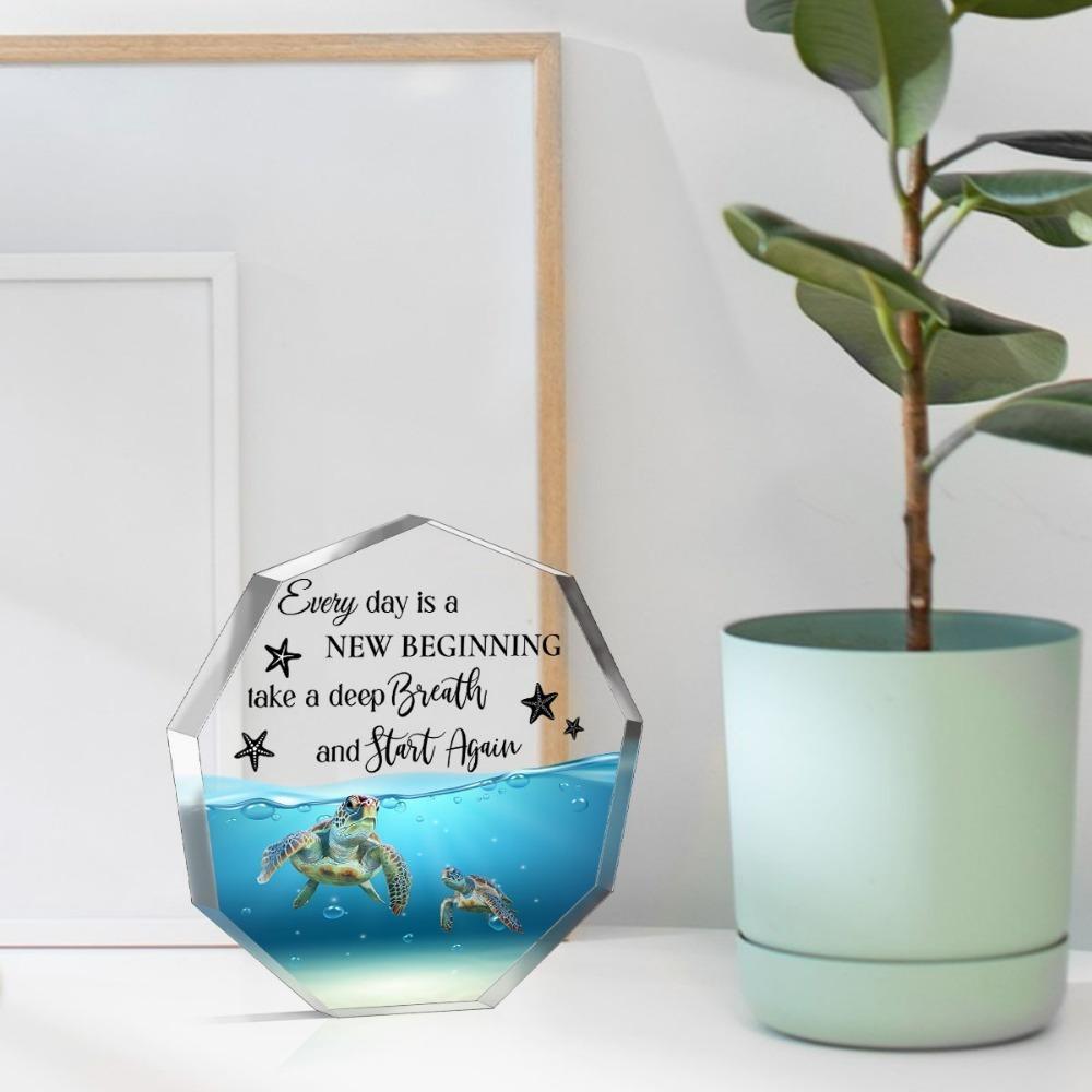 Blue Sea Turtle Artwork - Vibrant Acrylic Decor for Home & Office Gifting