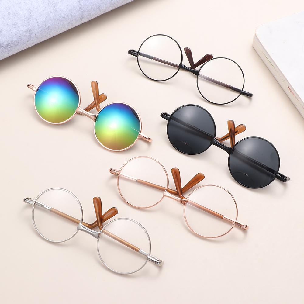 Dolls Clear Lens Round Frame Miniature Eyewear Eye Glasses Girl Toy Photo Props Toy Parts Dress Up Accessories Doll Accessories