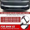 2Pcs For BMW X5 G05 X6 G06 X7 G07    Car Muffler Exhaust Pipe Tail Cover Trim Exterior Aluminum High Gloss Black