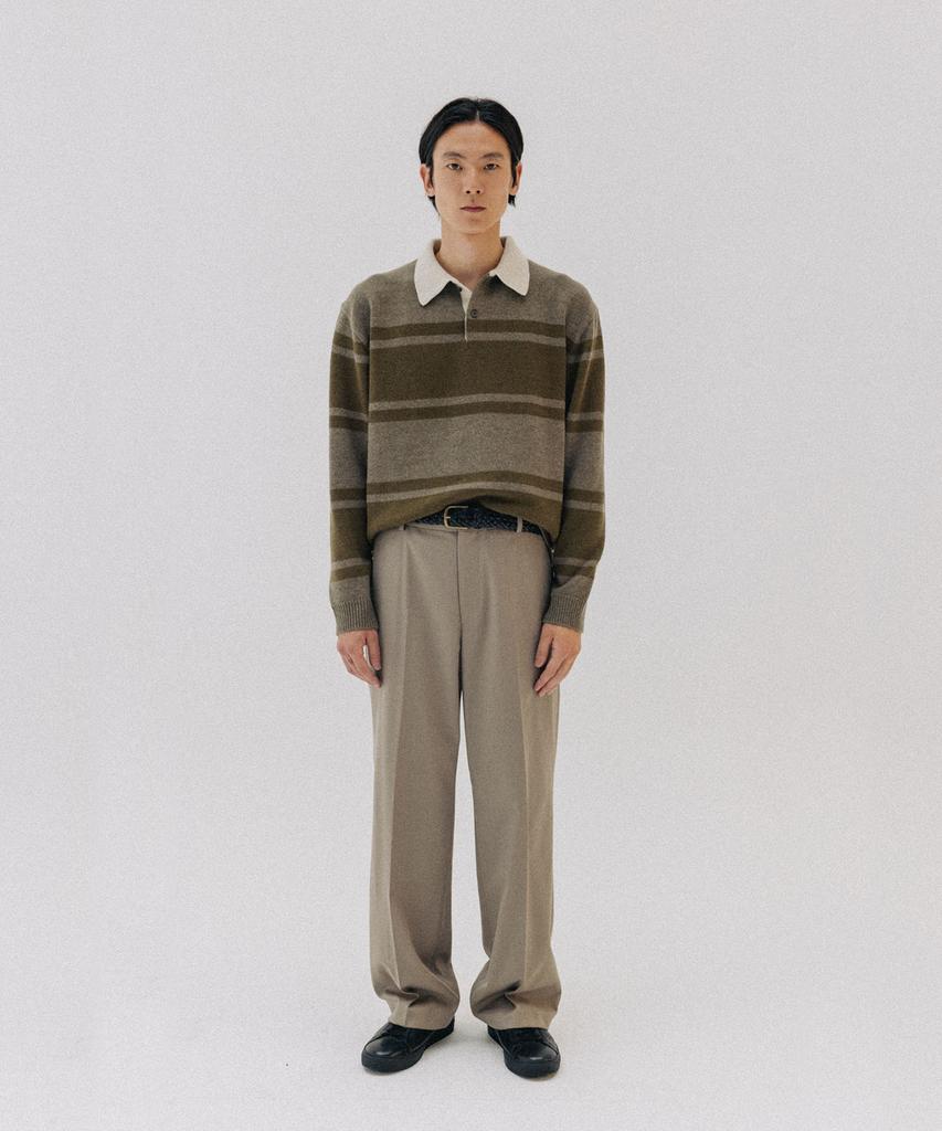 BLANKROOM Block Stripe Knit_Olive