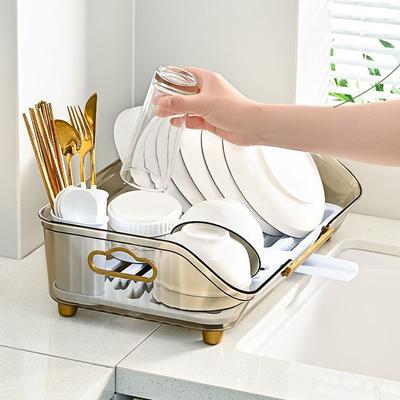 Draining Bowl Rack Small Table Top Bowl and Chopstick Rack Storage Rack Large Capacity Plastic Cupboard Bowl Dish Tableware Storage Rack