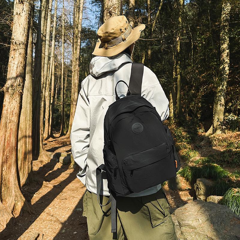 Schoolbag Outdoor Casual Backpack Women's Retro Lightweight Mountaineering Bag Solid Color Simple School Bag Large Capacity Backpack Women's College 