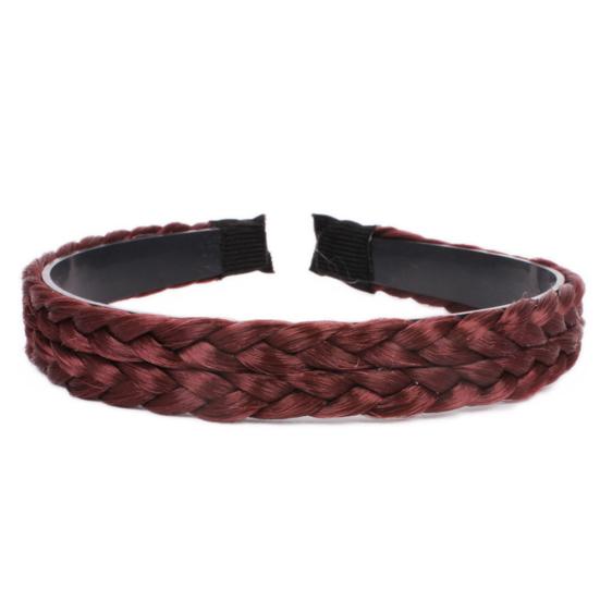 Women Chemical Fiber Synthetic Wig Hair Hoop Braided Headband Hairband Headwear