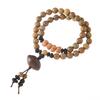 Multi-circle green sandalwood bracelet, men's and women's cultural play plate play bracelet, agate wooden Buddha beads stacked with accessories