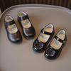 Girls' Black Leather Soft Sole Shoes - Medium & Large, Spring/Autumn Style, Student, Little Princess.