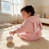 Baby Girl Animal Print Fleece Hoodie And Pants Set For Toddler Winter Casual Wear