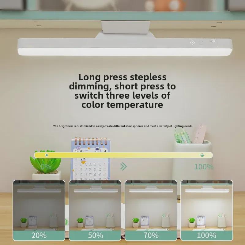LED Desk Lamp for Dorms: Eye Protection, Super Bright, Magnetic Base, Rotatable, Rechargeable, Cool Design