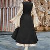 Women's Long Sleeve Dress Fall Casual T Shirt Loose Fit Pleated Front Dresses With Pockets