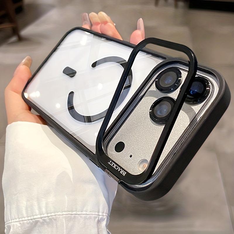 Transparent Magnetic Bracket Phone Case For For Iphone 17 16 1 14 13 Pro Max 16Pro 17Pro Lens Protection Holder Stand Cover