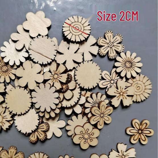 Children's DIY Wooden Crafts: Mixed Flower Leaf Painting and Carving Set