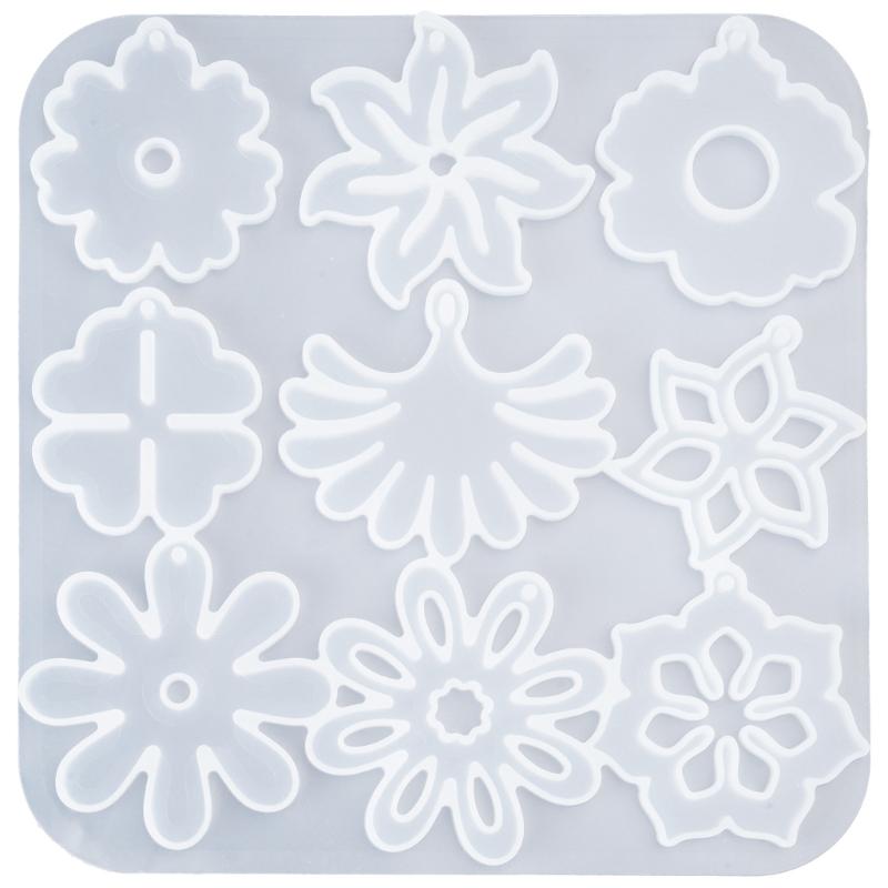 Flower Pendant Molds for Jewelry Necklace Earring Keychains Charm Making Resin Jewelry Silicone Molds for Epoxy Resin
