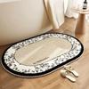 Oval Bathroom Carpet Quick Drying and Anti Slip Foot Pads Plush and Thick Large Carpet Entrance Bathroom Mat
