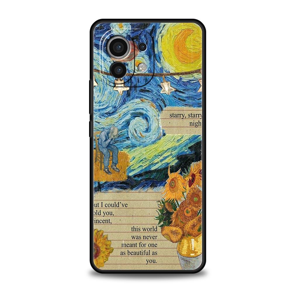 Starry Sky Van Gogh Art Phone Case For Xiaomi 14 13 12 11 Lite 13T 12T 11T Pro 9T Mi Poco X6 X5 M3 X3 Pro F5 F4 F3 5G Cover