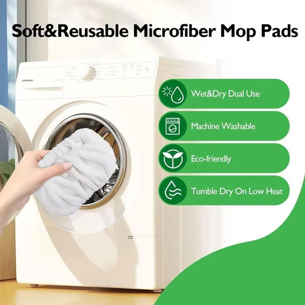 1/4Pcs Reusable Mop Pad Replacement Flat Mop Head Mop Replaceable Cloth Cover for Wet&Dry Cleaning