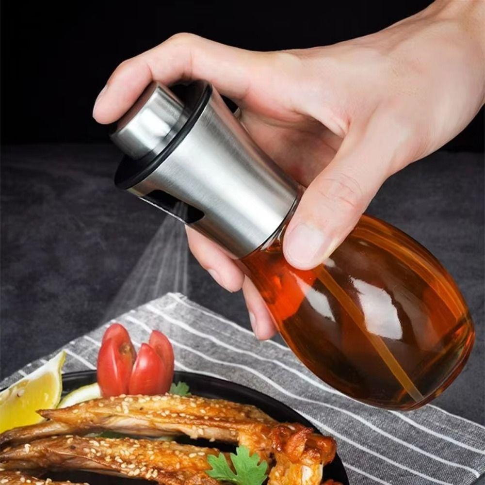 Stainless Steel Glass Oil Sprayer Fine Spray Oil Dispenser Bottle  Cooking Equipment