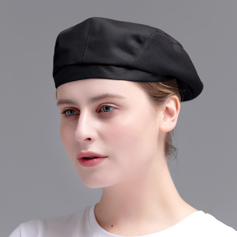 1Pc Cotton Modern Simplicity Solid Color Versatile Commuting Options Chef Hat Coffee Shop Exclusive Bellboy Beret Breathability
