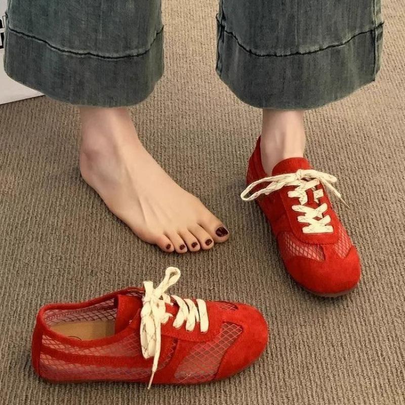 Mesh shoes breathable German training 2025 summer lightweight new Forrest Gump shoes versatile flat-bottomed sports and leisure shoes trend