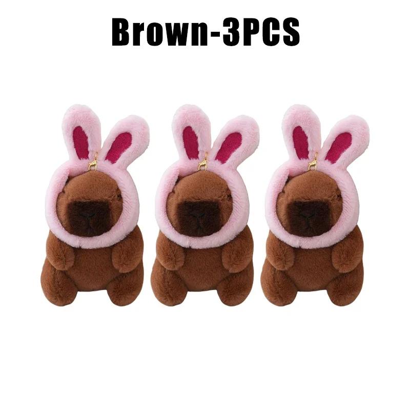 Cartoon Capybara Plush Keychain Pendant Toy Doll Bag Hanging Ornament Cute Desktop Car Decoration for Kids Birthday Gift