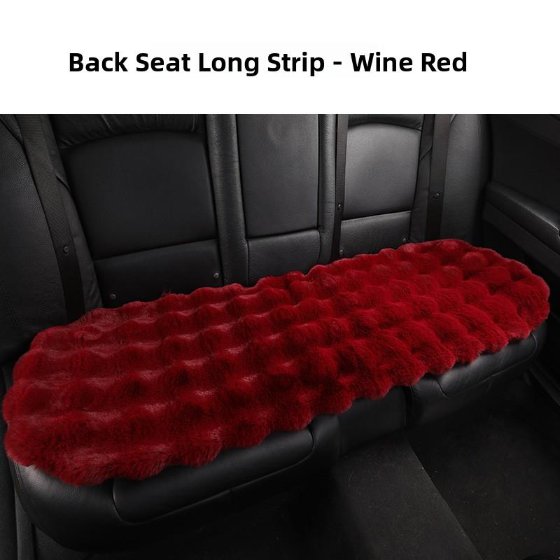 Heated Car Cushion Winter Warm Comfortable Bubble Velvet Simulation Rabbit Fur Car Pad 5 Seats Non-Backrest