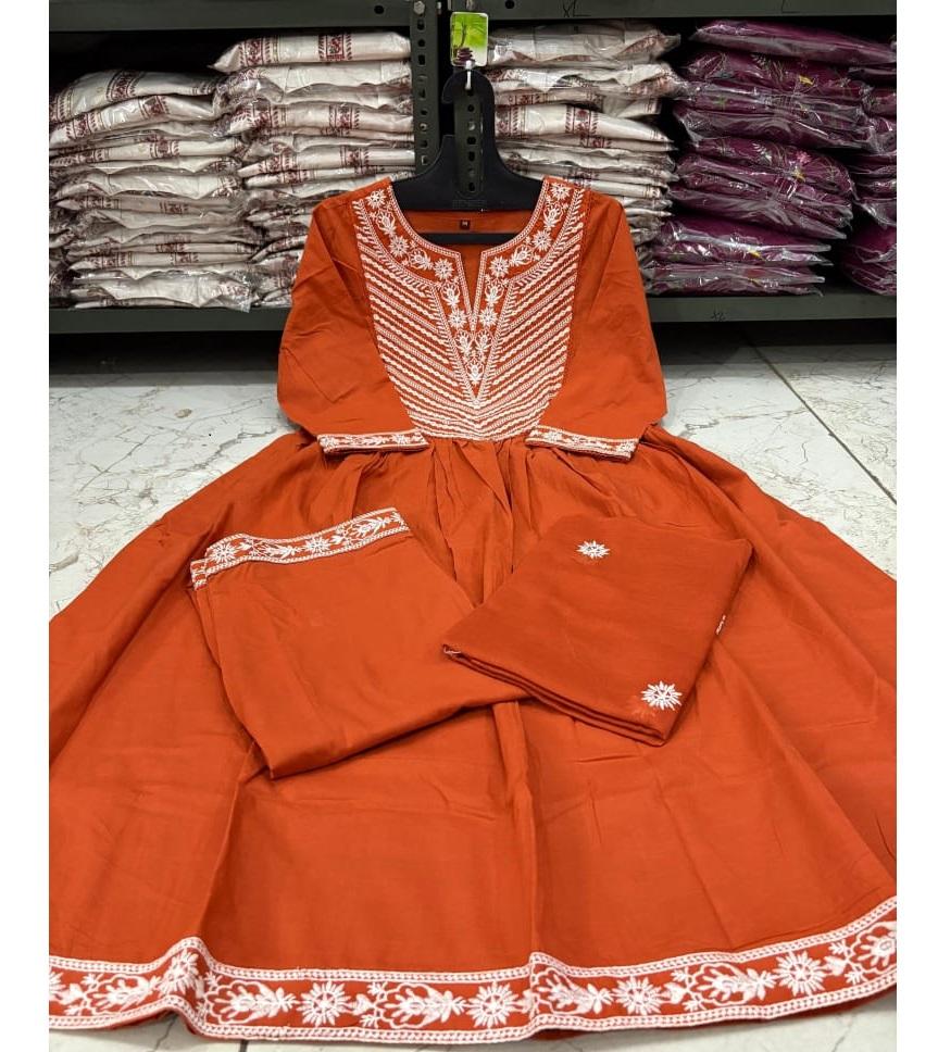 Women Cotton Anarkali Salwar Kameez Set Bollywood Party Wear Designer Top Tunic Kurti