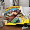 1pc Curious George (3) Blanket, Gift, for Men and Women, Soft Blanket, Good for Sofa Bed Couch Travel, Lightweight Flannel Blanket