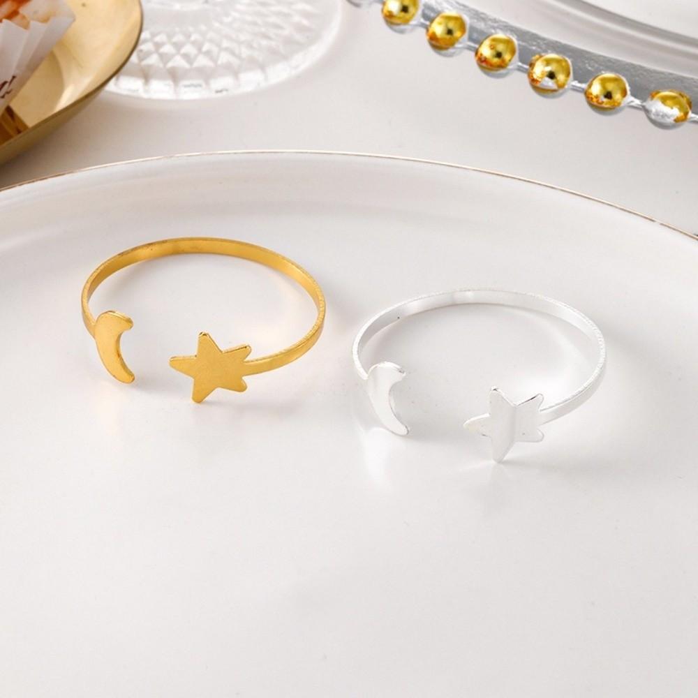 6PCS Gold/Silver Star Napkin Buckle Modern Table Napkin Holder Serviette Ring  Table Setting