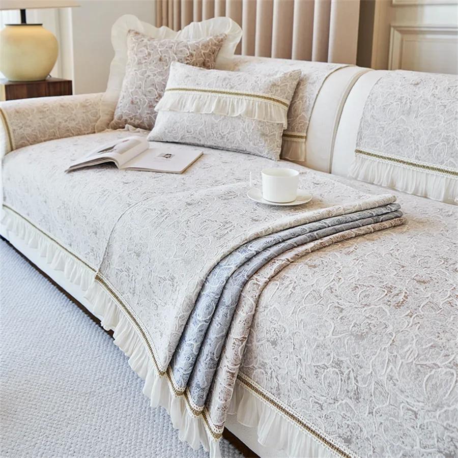 Fabric Cotton Sofa Cushion Modern Simple Cotton Four Seasons Universal Non-Slip Sofa Cover